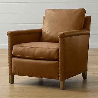 American Made Leather Furniture Crate And Barrel Trevor Leather Chair