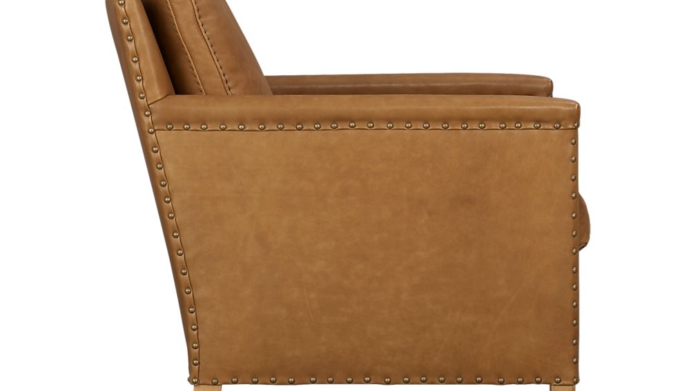 Trevor Camel Leather Apartment Sofa Crate and Barrel