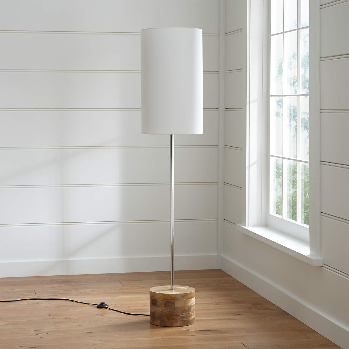 mango wood floor lamp