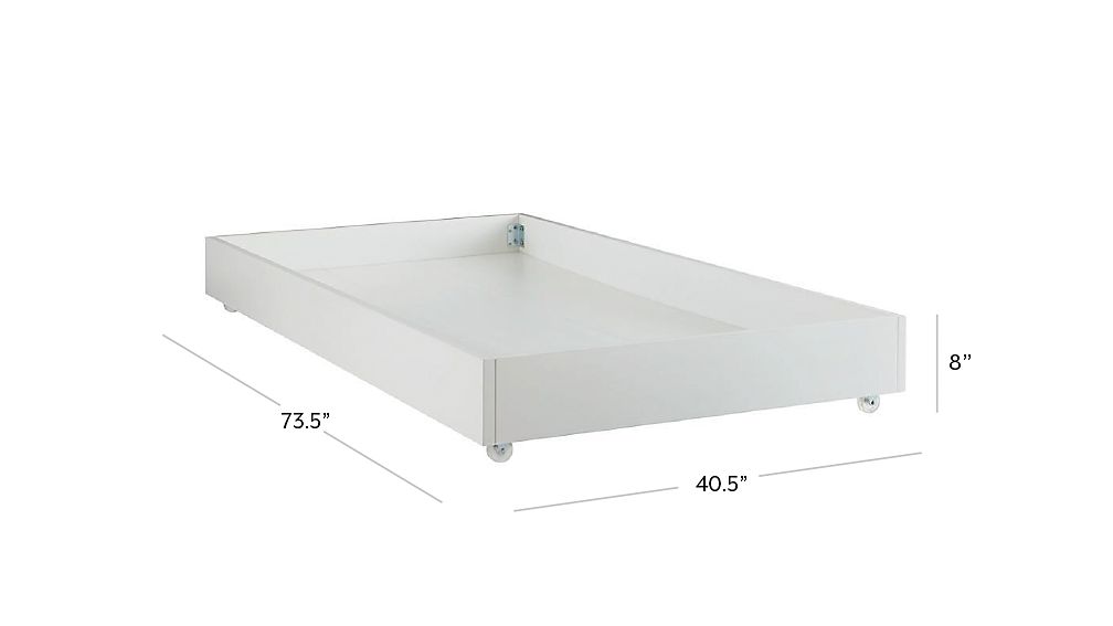 Parke White Trundle Bed + Reviews Crate and Barrel