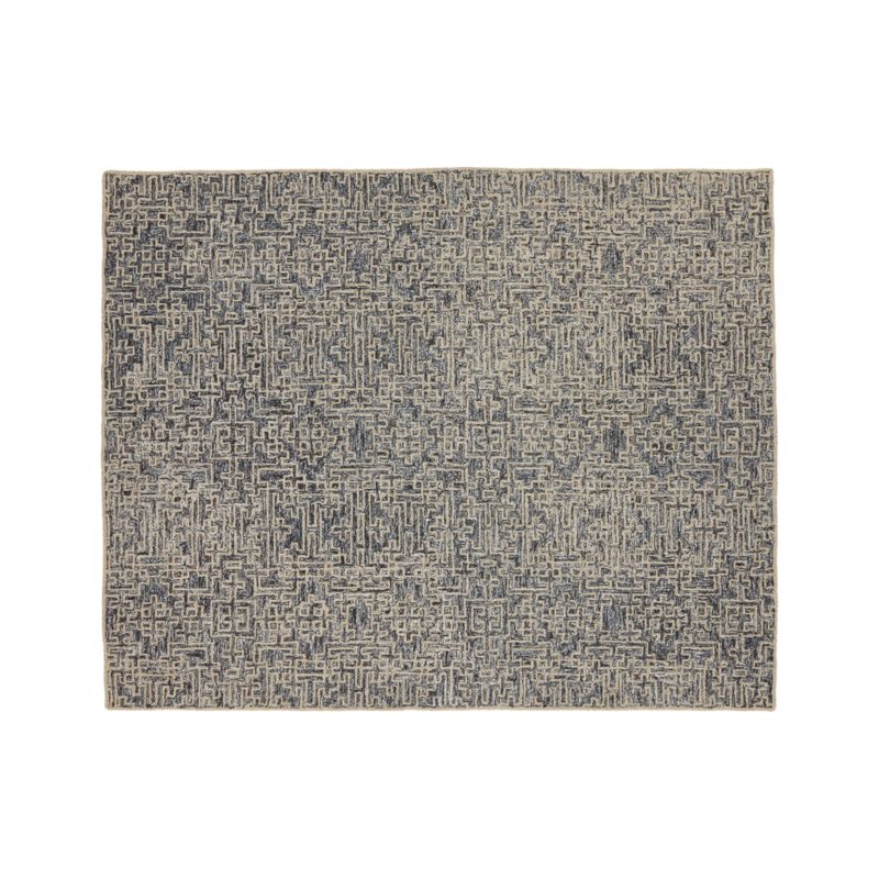 Trystan Indigo Blue Patterned Rug 8'x10' + Reviews Crate and Barrel