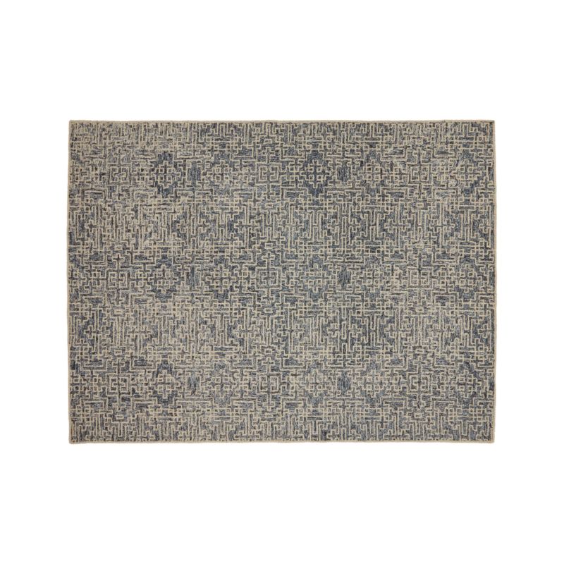 Trystan Indigo Blue Patterned Rug 9'x12' + Reviews Crate and Barrel