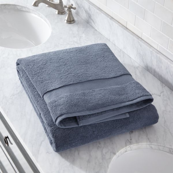 Organic Turkish Cotton Evening Blue Bath Sheet