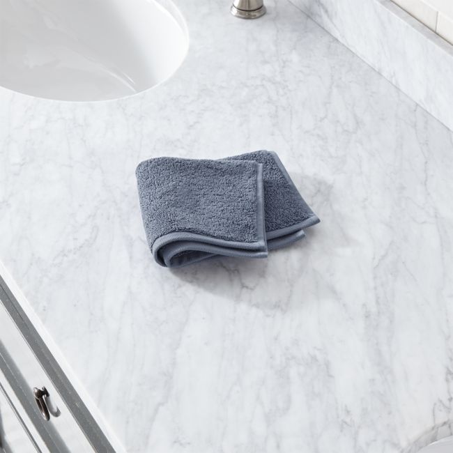 Online Designer Bathroom Organic 800-Gram Evening Blue Turkish Washcloth