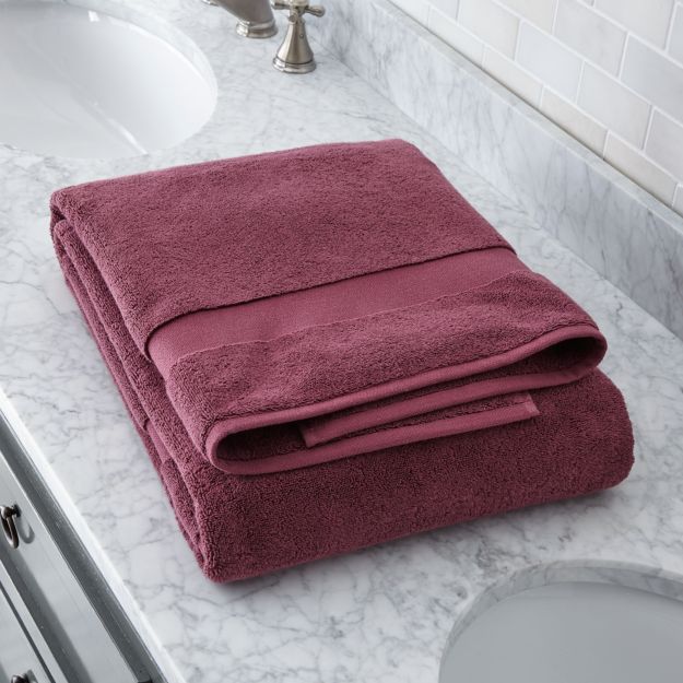 Turkish Cotton 800Gram Plum Bath Sheet + Reviews Crate and Barrel