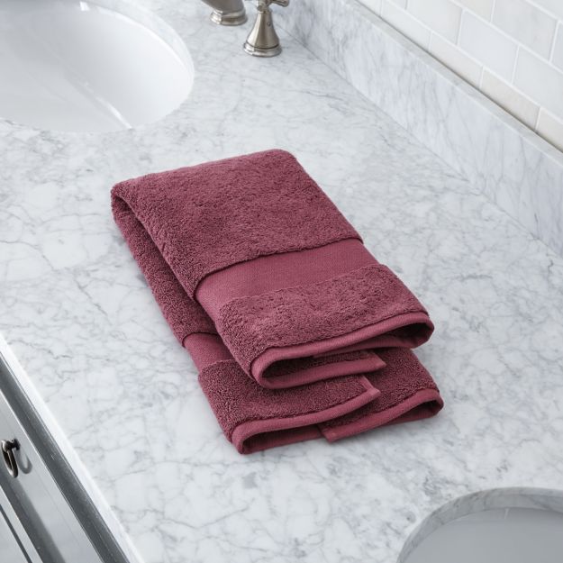 Organic 800Gram Plum Turkish Hand Towel + Reviews Crate and Barrel