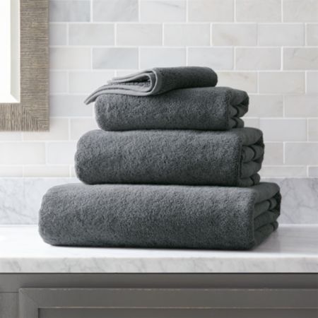 Organic 800 Gram Slate Grey Turkish Bath Towels Crate And Barrel