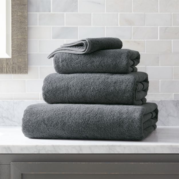 Organic 800Gram Slate Grey Turkish Bath Towels Crate