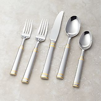 Tuscany Gold Band 20-Piece Flatware Place Setting