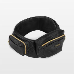 Image of Tushbaby Black Vegan Leather Hip Seat Baby Carrier