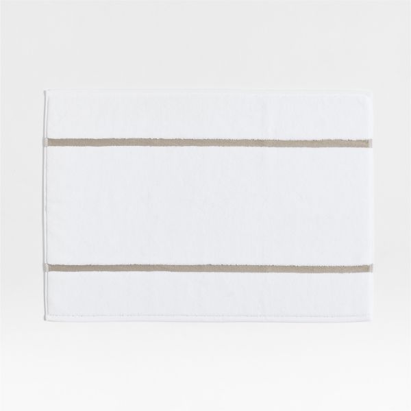 Tuxedo Stripe Organic Cotton Sand Beige Bath Mat