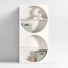 Twiggy Modular Glossy Ivory Kids Open Bookcases, Set of 2