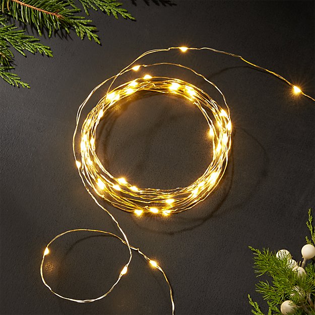Twinkle Gold 10' String Lights Crate and Barrel
