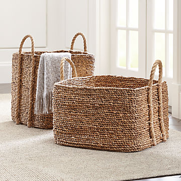 Baskets Wicker Wire Woven And Rattan Crate And Barrel