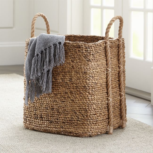 Online Designer Living Room Tyler Square Tall Tote Basket with Handles