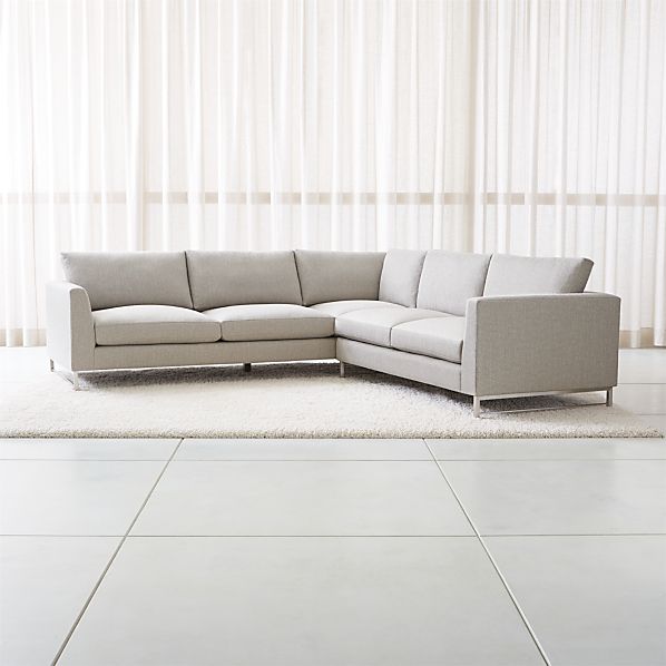Tyson 2 Piece Left Arm Corner Sofa Sectional With Stainless Steel Left Arm Corner Sofa Sectional