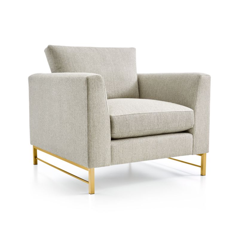 Tyson Chair with Vail, Storm Fabric and Brass Base