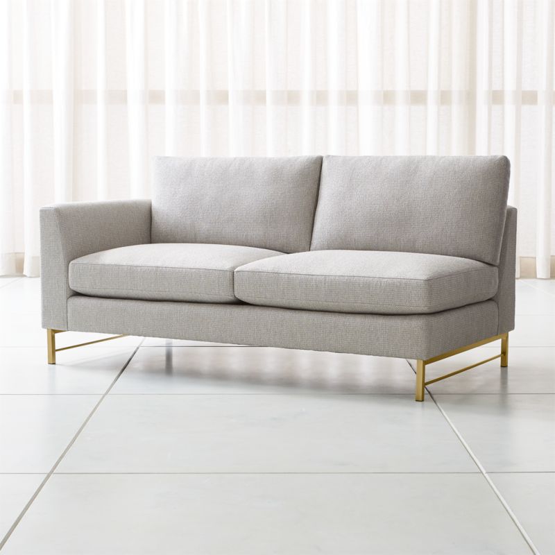 Tyson Left Arm Sofa with Brass Base Crate and Barrel