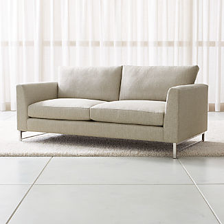 Apartment Sofas Crate And Barrel Tyson Apartment Sofa With Stainless Steel Base