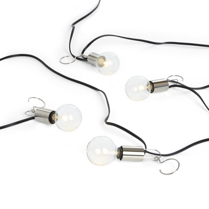 Patio Umbrella Globe LED String Lights Crate and Barrel
