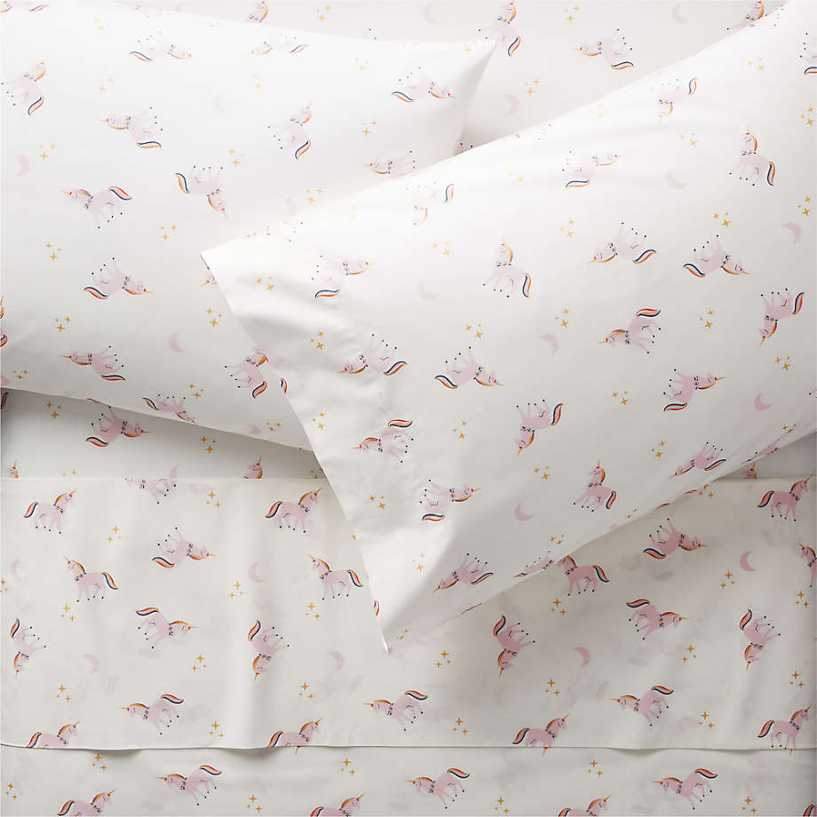 Organic Unicorn Queen Sheet Set + Reviews Crate and Barrel