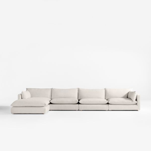 Unwind 5-Piece Reversible Slipcovered Sectional Sofa