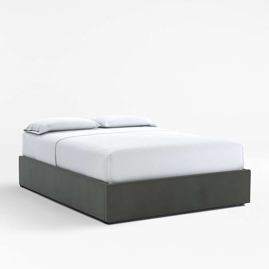 Queen Upholstered Gas Lift Storage Bed Base Fog Crate And Barrel