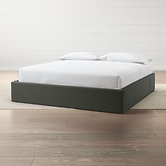 King Size Platform Beds Crate And Barrel King Upholstered Storage Base Fog