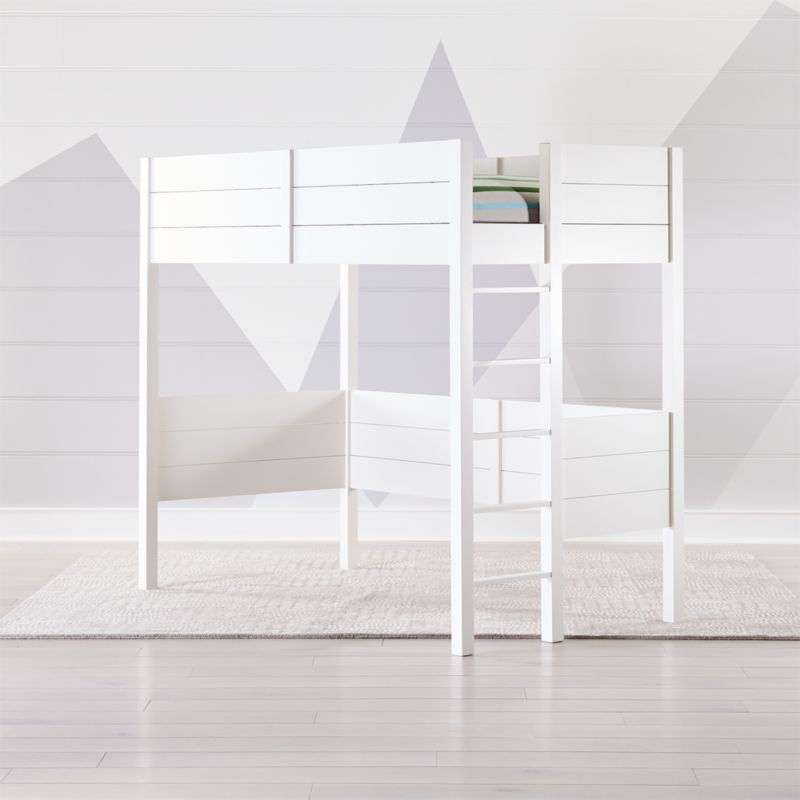 white metal loft beds