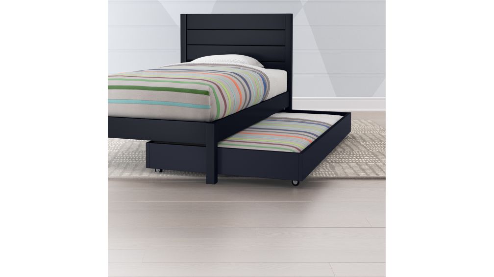 Parke Navy Blue Trundle Bed + Reviews Crate and Barrel