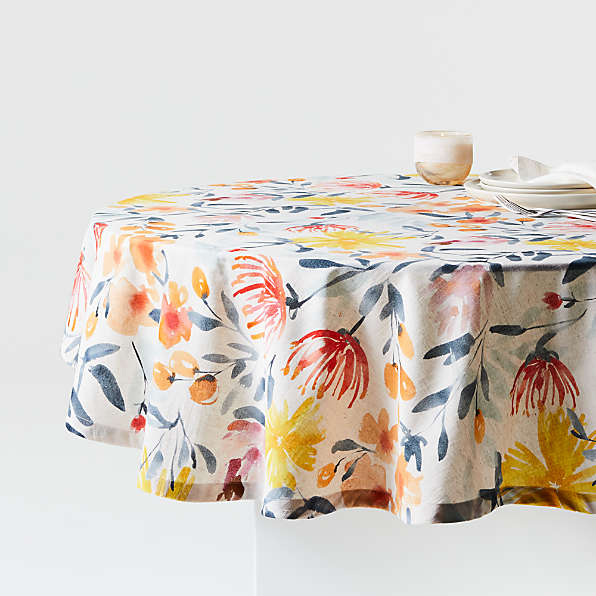fall round tablecloth