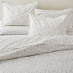 Valeta Grey Organic Printed Duvet Covers And Pillow Shams Crate