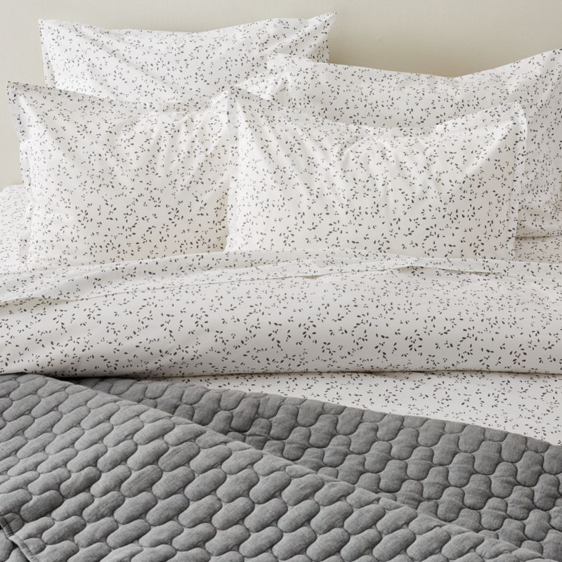 Valeta Grey Organic Printed Duvet Covers And Pillow Shams Crate