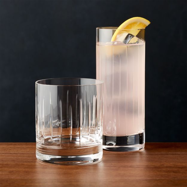 Vance CutGlass Drinking Glasses Crate and Barrel