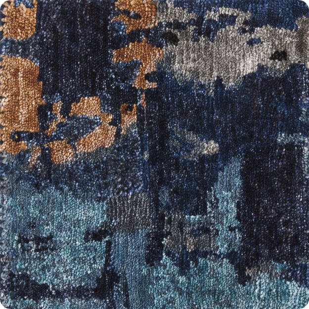 Vasari Indigo Blue Abstract Rug Swatch + Reviews Crate and Barrel
