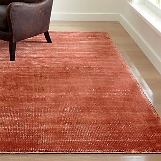 Contemporary Area Rugs For A Cozy Living Room Crate And Barrel Vaughn Modern Orange Rug