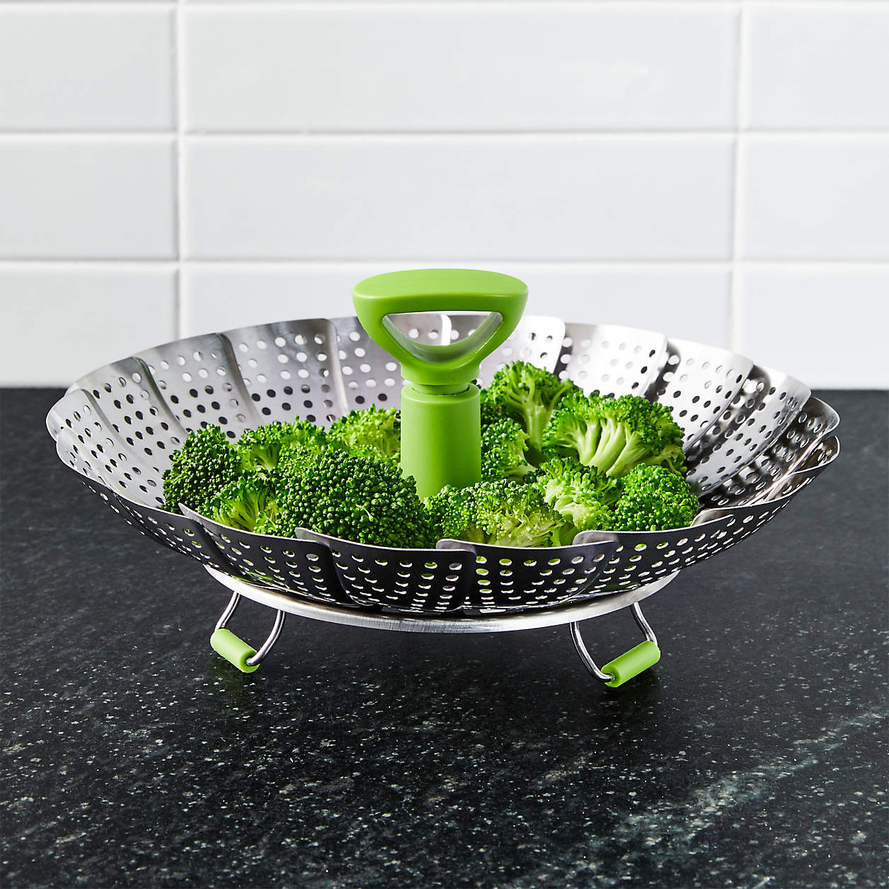 Stainless Steel Vegetable Steamer with Silicone Feet