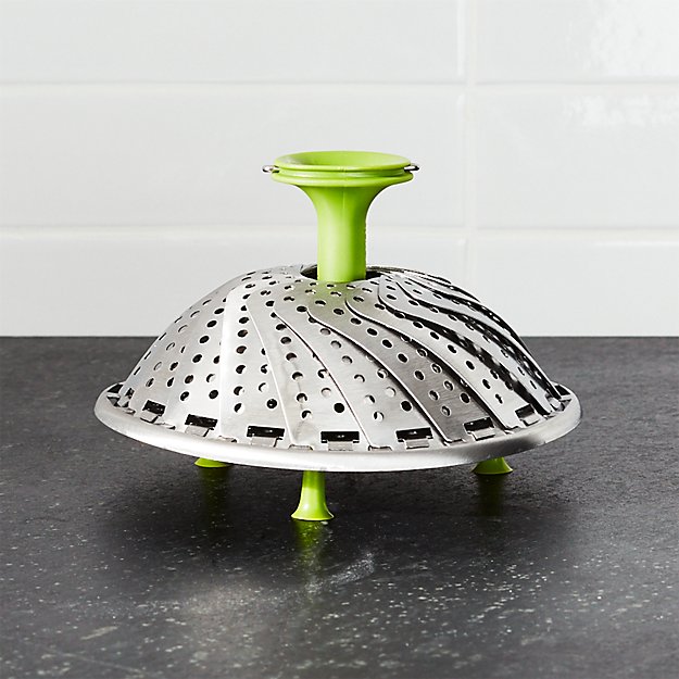 Stainless Steel Vegetable Steamer with Silicone Feet Crate and Barrel