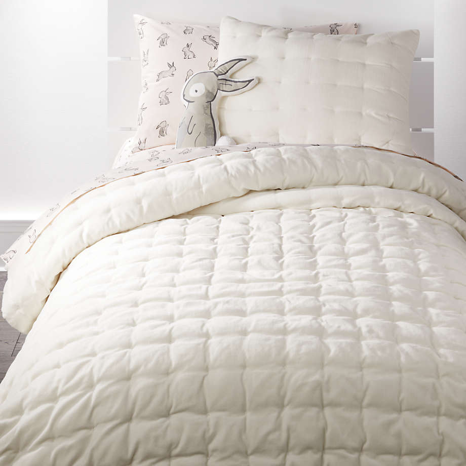 Velvet Cream Twin Quilt + Reviews Crate and Barrel