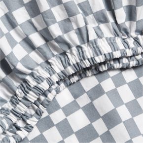Image of Venice Cloudy Blue 100% Organic Cotton Baby Crib Fitted Sheet by Leanne Ford