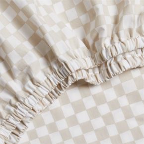 Image of Venice Natural Taupe 100% Organic Cotton Baby Crib Fitted Sheet by Leanne Ford