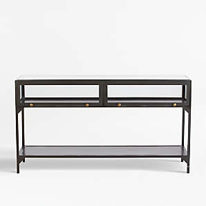 Featured image of post Bottom Shelf Black Console Table With Drawers / Shop for black console tables in console &amp; sofa tables.