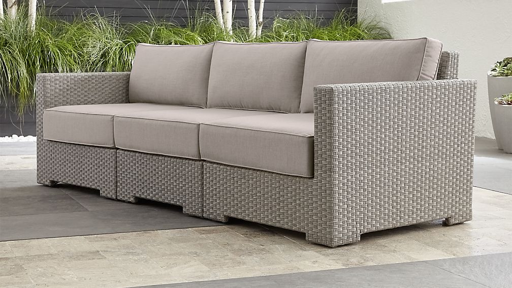 Ventura Quartz 3Piece Sectional with Sunbrella ® Cushions Crate and