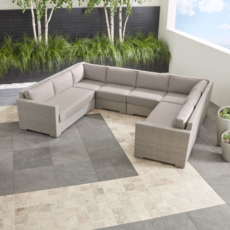 Ventura Quartz 6-Piece Loveseat Sectional with Sunbrella ® Cushions