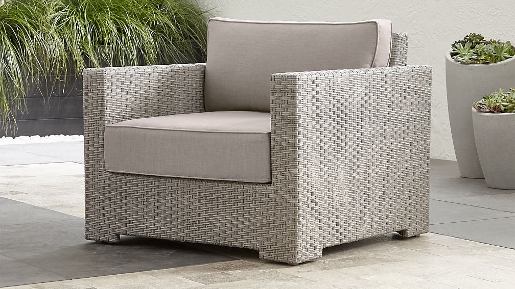 Resin Wicker Patio Furniture Crate And Barrel Pin It Ventura Quartz Lounge Chair With Sunbrella Cushions