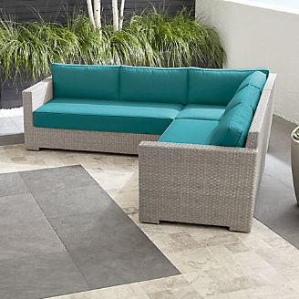 Ventura Quartz 3-Piece Loveseat Sectional with Sunbrella ® Cushions