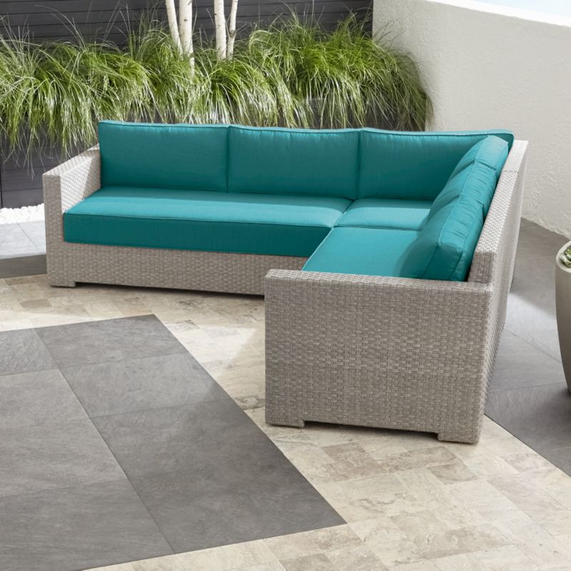 Ventura Quartz 3-Piece Loveseat Sectional with Sunbrella ® Cushions