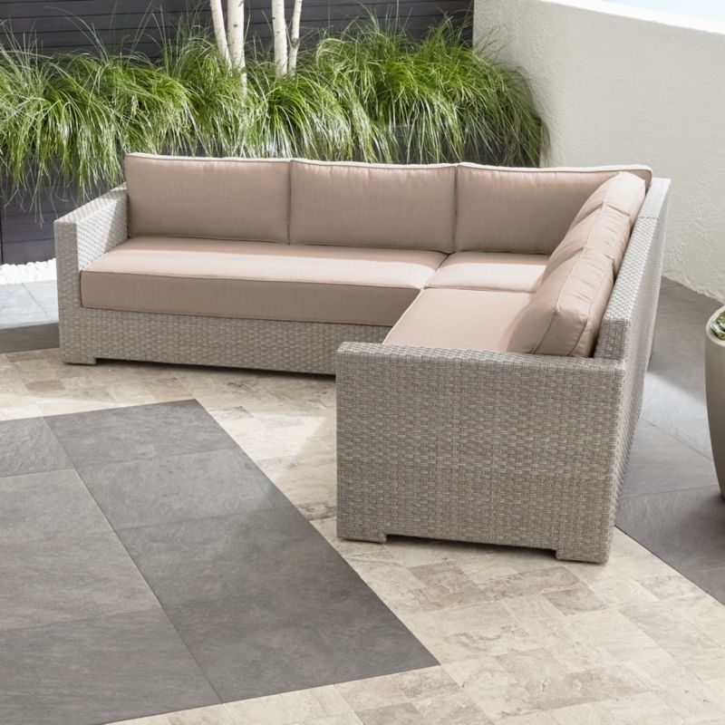 Ventura Quartz 3-Piece Loveseat Sectional with Sunbrella ® Cushions