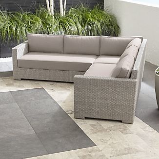 Ventura Quartz 3-Piece Loveseat Sectional with Sunbrella ® Cushions