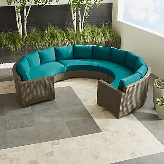 Ventura Umber Round Large 3-Piece Sectional with Sunbrella ® Cushions